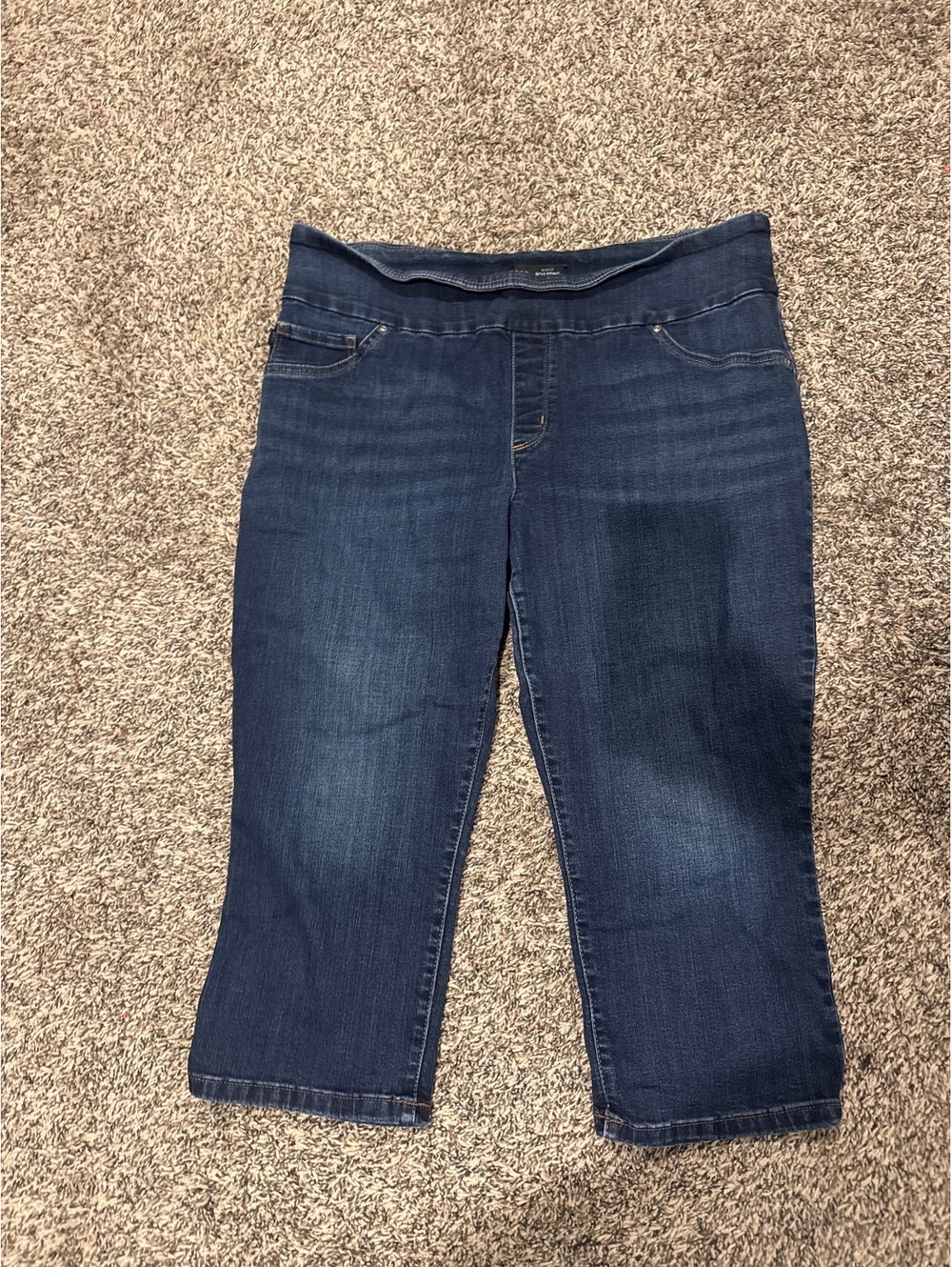 Lee Slim Fit Sculpting Mid Rise Dark Blue Denim Capris Size 18 Medium